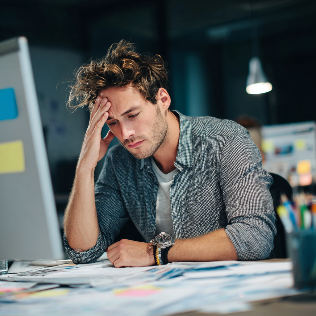 Frustrated project manager struggling to understand complex monday.com board data and machine-readable tables without visual context.